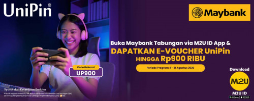 Nabung di Maybank, Pulang Bawa Voucher UniPin sampai Rp900ribu!
